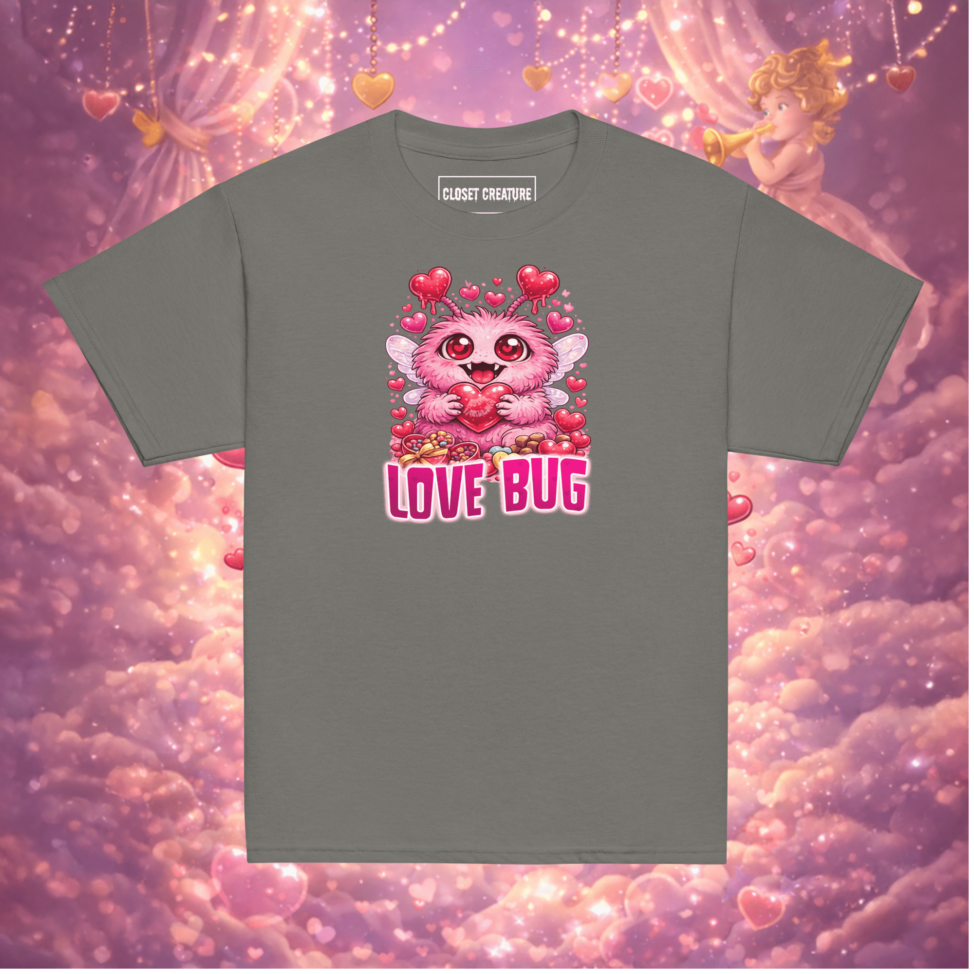 Love Bug Valentine’s Day Kids Graphic T-Shirt for only product_variant_lowest at Closet Creature