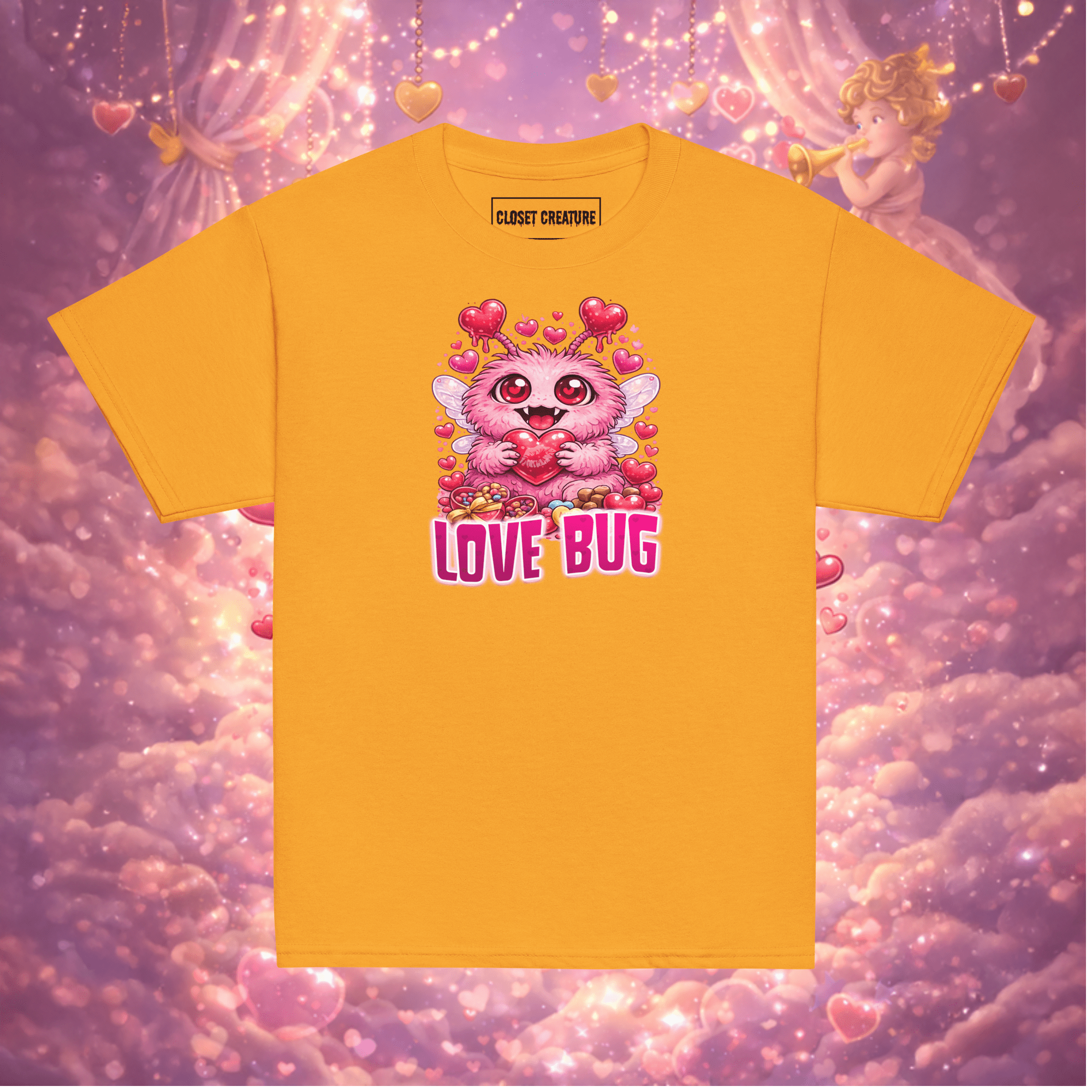 Love Bug Valentine’s Day Kids Graphic T-Shirt for only product_variant_lowest at Closet Creature