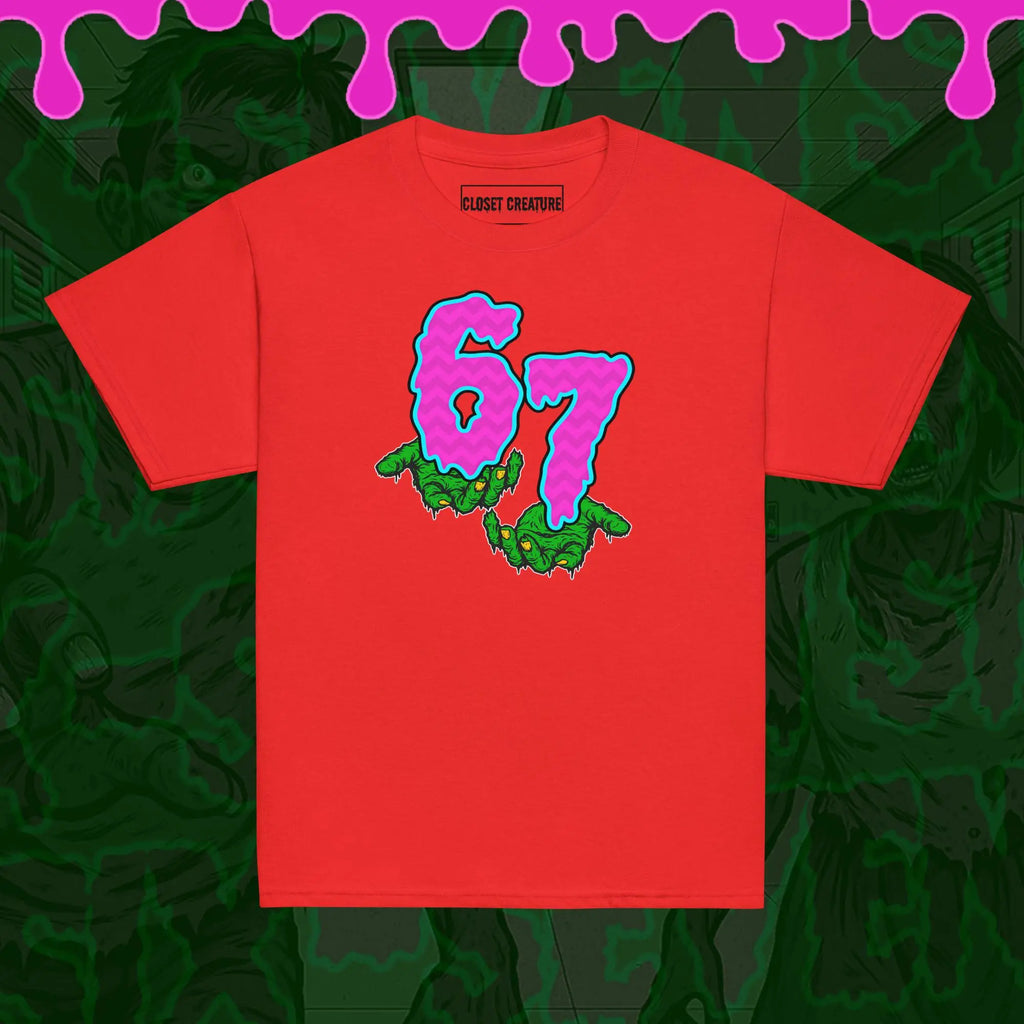 Slimehands 67 Kids Graphic T-Shirt – Meme Monster Design for only product_variant_lowest at Closet Creature