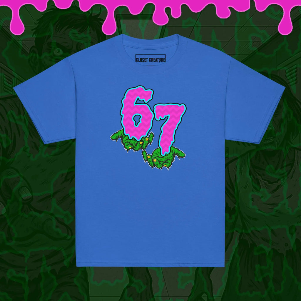 Slimehands 67 Kids Graphic T-Shirt – Meme Monster Design for only product_variant_lowest at Closet Creature