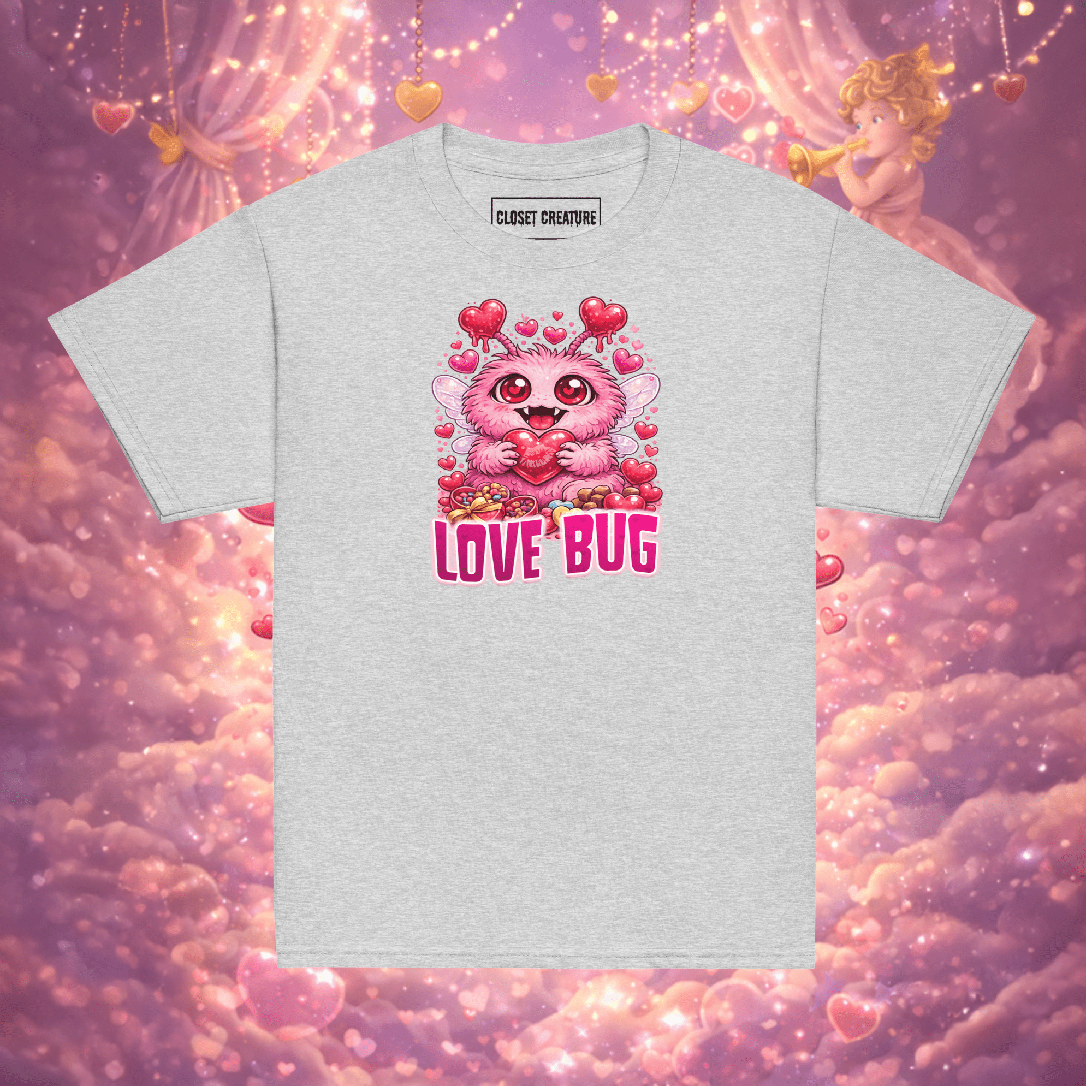 Love Bug Valentine’s Day Kids Graphic T-Shirt for only product_variant_lowest at Closet Creature