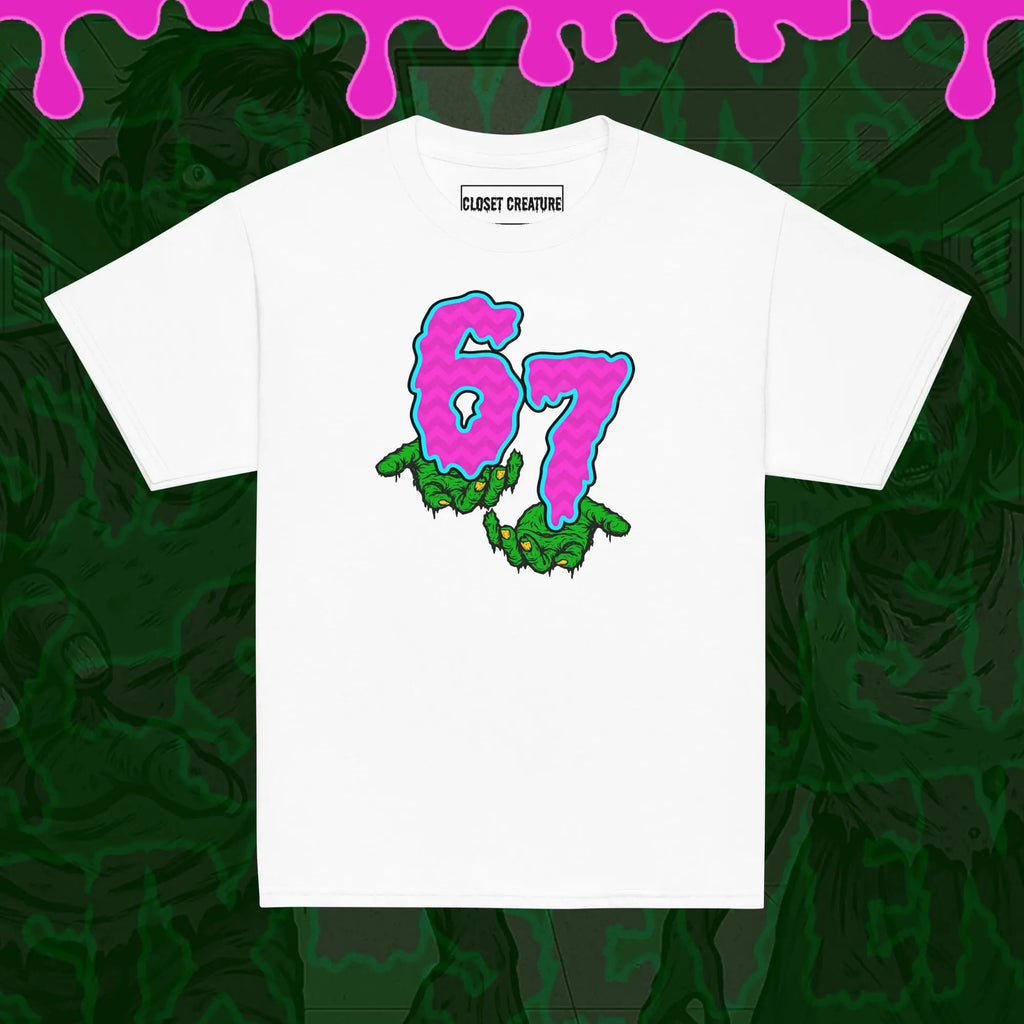 Slimehands 67 Kids Graphic T-Shirt – Meme Monster Design for only product_variant_lowest at Closet Creature
